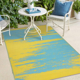 I Love Fancy Dress Green Decore Liza Blue Yellow Outdoor Rug 120X180Cm - thumbnail 6