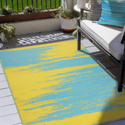 I Love Fancy Dress Green Decore Liza Blue Yellow Outdoor Rug 120X180Cm - thumbnail 4