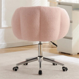 B Pink Home Office Desk Chair Makeup Vanity Chair Adjustable Accent Chair With Wheels - thumbnail 3