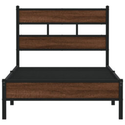 Berkfield Bed Frame Without Mattress Brown Oak 90X190 Cm Single Engineered Wood - thumbnail 4