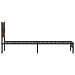 Berkfield Bed Frame Without Mattress Brown Oak 90X190 Cm Single Engineered Wood - thumbnail 5