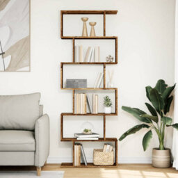 Berkfield Room Divider Bookcase 6-Tier Old Wood 70X24X193 Cm Engineered Wood - thumbnail 3