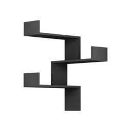 Decortie Luksa Modern Wall Shelf Bookcase Wall Mounted Corner Zigzag Design Anthracite Grey 60Cm - thumbnail 2