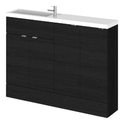 Hudson Reed Fusion 1200mm Charcoal Black Compact Basin & Storage Unit (Cbi625) - image 1