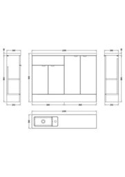Hudson Reed Fusion 1200mm Charcoal Black Compact Basin & Storage Unit (Cbi625) - thumbnail 3