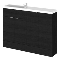 Hudson Reed Fusion 1200mm Charcoal Black Compact Basin & Storage Unit (Cbi625) - thumbnail 1