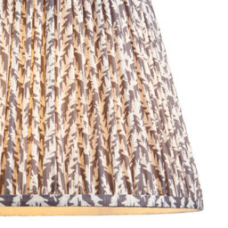 Loops Elegant 2 Pack Of 40Cm Pearl Grey Tapered Cylinder Lamp Shades - Handcrafted Pleated Design - thumbnail 2