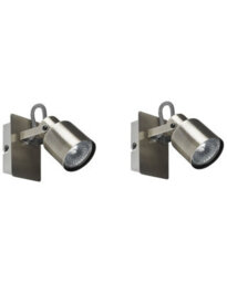 Beliani Set Of 2 Silver Industrial Swing Arm Wall Lamps With Conical Shades, 1-Light Each - thumbnail 2