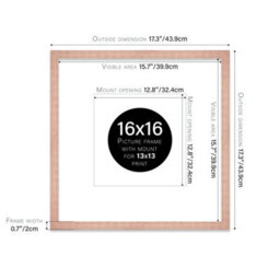 "16X16"" Bronze Picture Frame - 16X16"" Square Frame With 13X13"" Mount For 16X16""/13X13"" Pictures Art Deco Style Room Decor, 1 Pack" - thumbnail 2