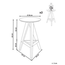 Beliani Set Of 2 Bar Stools Aroma Wood Brown - thumbnail 3