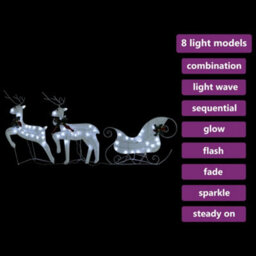 Walplus Reindeer & Sleigh Christmas Decoration 60 Leds Outdoor White - thumbnail 9