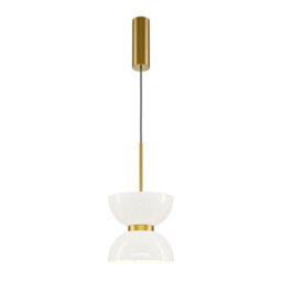 Luminosa Lighting Luminosa Kyoto Modern Slim Pendant Ceiling Light Gold 3000K 1300Lm White Shade - thumbnail 1