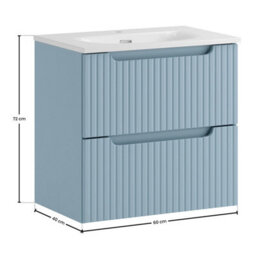 Heze Furniture Noca Bathroom Cabinet 60Cm With Integrated Basin In Baby Blue - thumbnail 5