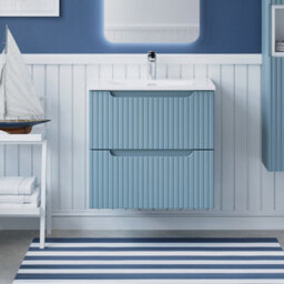 Heze Furniture Noca Bathroom Cabinet 60Cm With Integrated Basin In Baby Blue