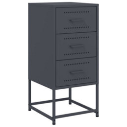 Berkfield Bedside Cabinets 2 Pcs Anthracite 36X39X78 Cm Steel - thumbnail 5