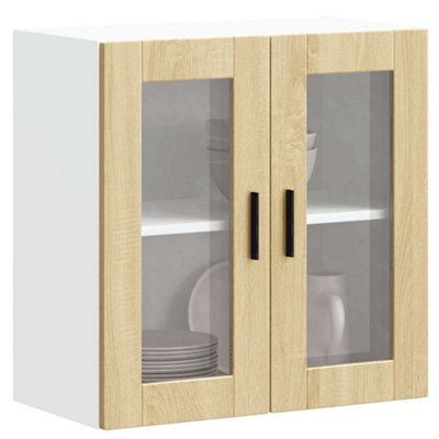 Berkfield Kitchen Wall Cabinet With Glass Door Porto Sonoma Oak - image 1