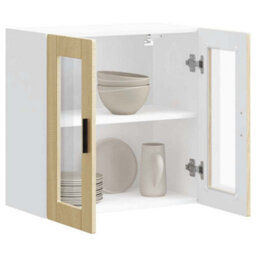 Berkfield Kitchen Wall Cabinet With Glass Door Porto Sonoma Oak - thumbnail 5