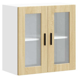 Berkfield Kitchen Wall Cabinet With Glass Door Porto Sonoma Oak - thumbnail 2