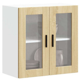 Berkfield Kitchen Wall Cabinet With Glass Door Porto Sonoma Oak - thumbnail 1