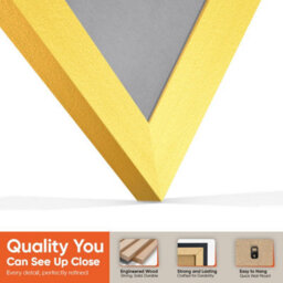 "AK Frames 25X17"" Gold Sleek Vinyl Record Frame With Mid Grey Mount For 12 Inch Lp Cover & Disc - Overlapped Design" - thumbnail 3