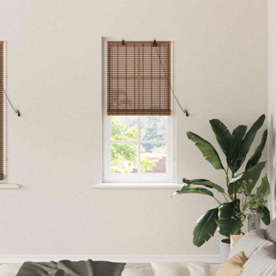 Berkfield Window Blinds & Shades With Curtains Brown 60 X 160 Cm Bamboo - image 1