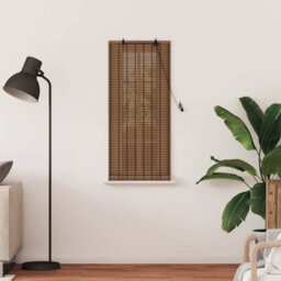 Berkfield Window Blinds & Shades With Curtains Brown 60 X 160 Cm Bamboo - thumbnail 3