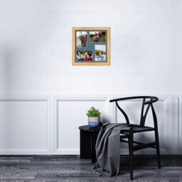 AK Frames 12X12 Light Oak Classic Multi Photo Frame With Pompadour Mount - Holds 4 Apertures (4X) 6X4 Photos - thumbnail 3