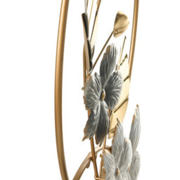 Aura Studio Handmade Grey-Gold Metal Floral Leaf Wall Sculpture - Horizontal Iron Wall Art By Wyld And Coco - thumbnail 5