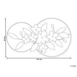 Aura Studio Handmade Grey-Gold Metal Floral Leaf Wall Sculpture - Horizontal Iron Wall Art By Wyld And Coco - thumbnail 4
