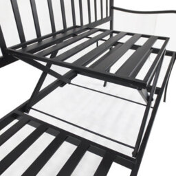 Outsunny Outdoor Metal Frame 2 Seater Bench Patio Park Garden Seating Chair - thumbnail 8