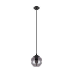 Stylish Black Pendant Ceiling Light With Vaporized Glass Shade - thumbnail 1