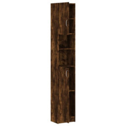 Vidaxl Bathroom Cabinet Smoked Oak 32X25.5X190 Cm Engineered Wood - thumbnail 6
