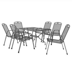 Pacific Lifestyle Savoy Outdoor Dining Set For 6 Metal Table And Chairs - thumbnail 1