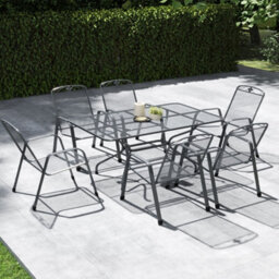 Pacific Lifestyle Savoy Outdoor Dining Set For 6 Metal Table And Chairs - thumbnail 2