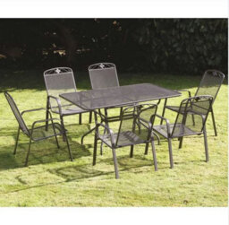 Pacific Lifestyle Savoy Outdoor Dining Set For 6 Metal Table And Chairs - thumbnail 3