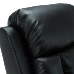 More4Homes Studio Leather Recliner W Drink Holders Armchair Sofa Chair Cinema Gaming Black - thumbnail 6