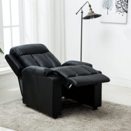 More4Homes Studio Leather Recliner W Drink Holders Armchair Sofa Chair Cinema Gaming Black - thumbnail 8