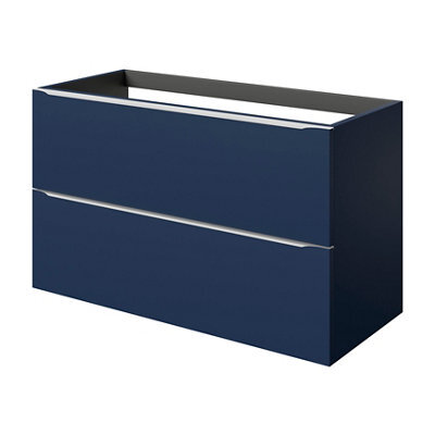 GoodHome Imandra Matt Blue Wall-Mounted Bathroom Cabinet (H) 600mm (W) 1000mm - image 1