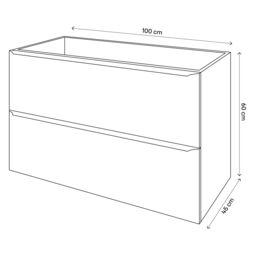 GoodHome Imandra Matt Blue Wall-Mounted Bathroom Cabinet (H) 600mm (W) 1000mm - thumbnail 3