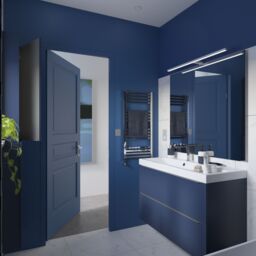 GoodHome Imandra Matt Blue Wall-Mounted Bathroom Cabinet (H) 600mm (W) 1000mm - thumbnail 7