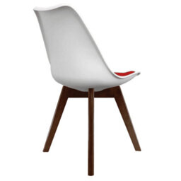 Fusion Living Soho White & Red Plastic Dining Chair With Squared Dark Wood Legs - thumbnail 4