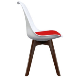 Fusion Living Soho White & Red Plastic Dining Chair With Squared Dark Wood Legs - thumbnail 6