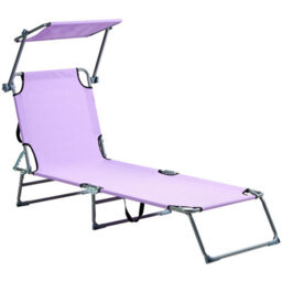 Beliani Sun Lounger Foligno Reclining Metal Violet - thumbnail 5