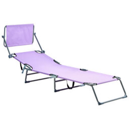Beliani Sun Lounger Foligno Reclining Metal Violet - thumbnail 6