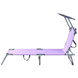 Beliani Sun Lounger Foligno Reclining Metal Violet - thumbnail 7