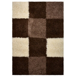 "Bravich Brown Checked Shaggy Rug 60 X 110Cm (2' X 3'7"")" - thumbnail 3