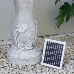 Primrose Solar Power Water Fairy Floral Pedestal Water Feature Leds Grey 108Cm - thumbnail 3