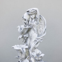 Primrose Solar Power Water Fairy Floral Pedestal Water Feature Leds Grey 108Cm - thumbnail 4