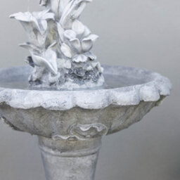 Primrose Solar Power Water Fairy Floral Pedestal Water Feature Leds Grey 108Cm - thumbnail 5