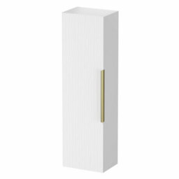 Aveli 1200 X 350mm Fluted Wall Mounted Tall Bathroom Cabinet Storage Cupboard White - thumbnail 4